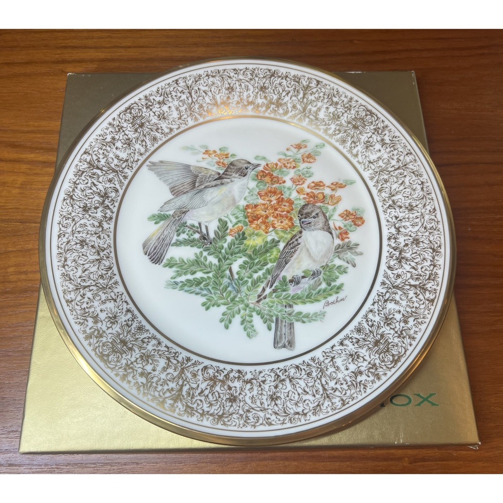 Lenox China Boehm Eastern Pheobes Bird Plate 1981 Limited Edition USA Collectors